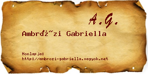 Ambrózi Gabriella névjegykártya